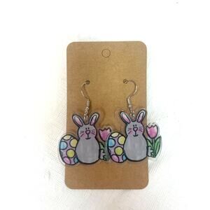 NEW Easter Bunny Egg Tulip Earrings Lightweight Resurrection